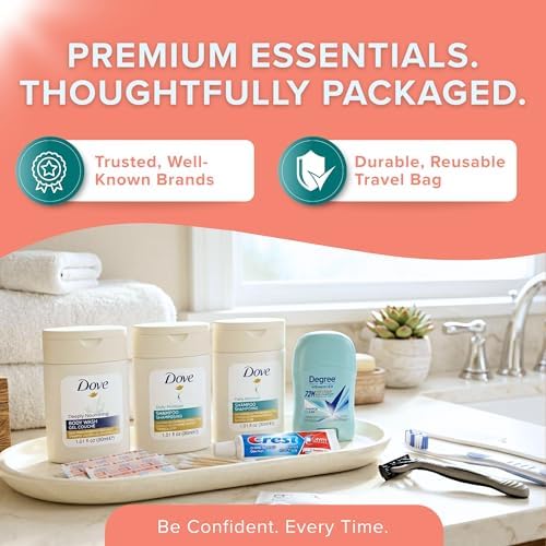 Trektote 12-Piece Women’s Travel Hygiene Kit with Toiletries & Grooming Essentials, TSA-Compliant, Clear Cosmetic Bag, Available in Bulk - Image 3