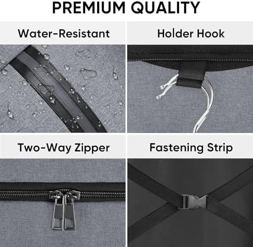 BALEINE Travel Garment Bag, Travel Suit Bag for Men, 42'' Waterproof Carry on Garment Bags for Hanging Clothes, Garment Duffel Bag for Travel Business (Grey) - Image 2