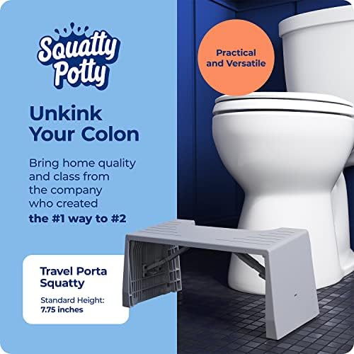 Squatty Potty Porta Traveler Foldable Toilet Stool for Travel, 7" Height, Gray - Image 2