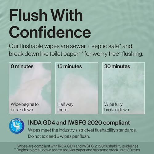 The Honest Company Hypoallergenic Flushable Wipes for Sensitive Skin, Tropical Leaves, 42 Count - Image 4