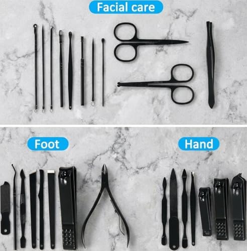 Manicure Set Professional Nail Clipper Kit-26 Pieces Stainless Steel Manicure Kit,Nail Care Tools with Luxurious Travel Case (Brown) - Image 3