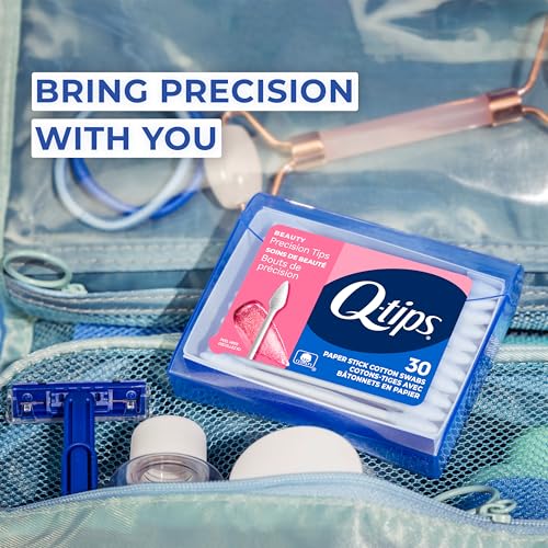 Q-Tips Cotton Swabs, Precision Tips, Travel Size Toiletries for Beauty and Home, 100% Cotton, 30 Count​ ​ - Image 3