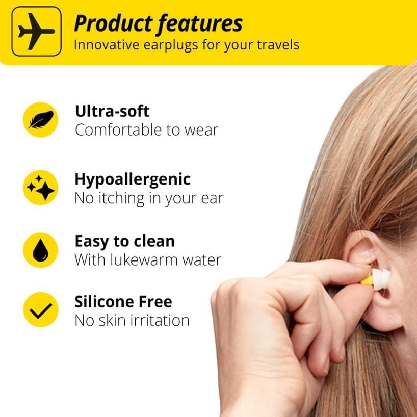 Alpine FlyFit - Earplugs for Pressure Relief & Preventing Ear Pain While Flying - Airplane Travel Essentials - Comfortable Reusable Hypoallergenic Earplugs with Ultra Soft Filter - Image 5