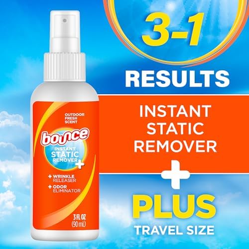 Bounce Anti Static Spray, 3 in 1 Instant Anti Static Spray & Instant Wrinkle Release, Odor Eliminator & Fabric Refresher, Travel Size (3 Oz,Pack of 3) - Image 5