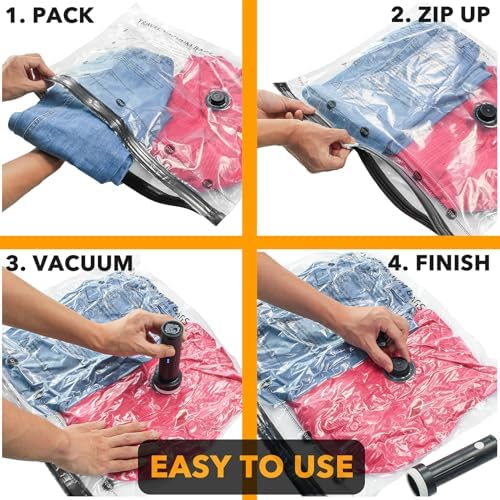 SpaceAid Travel Vacuum Bags for Luggage with Electric Pump, 24 Pack Vacuum Seal Bags for Clothing Travel, Space Saver Compression Bag for Backpack and Suitcase - Image 5