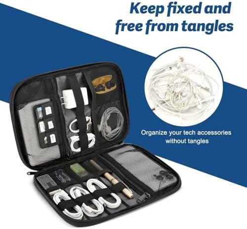 Electronic Organizer Travel Case, All-in-One Portable Cable Organizer Bag for Storage, Cord Organizer Tech Accessories for Cables, Chargers, Power Bank, Flash Drive, SD Card - Image 2
