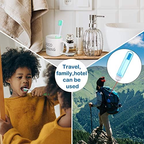 Patelai 4 Pieces Travel Toothbrush Set, Soft Bristle Mini Foldable Tooth Brush with Case, Individually Wrapped Small Portable Travel Size Toiletries Stuff for Camping (Bright Color) - Image 6