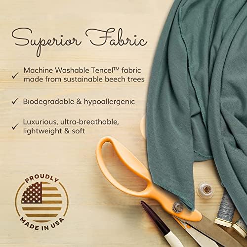 Happyluxe Odyssey Travel Pillow for Long Flights - Soft, Small, Alternative to Down and Memory Foam. 17 x 13in - Made in The USA, Sage Green Airplane Pillow for Adults Sleeping, Camping or Nap - Image 3