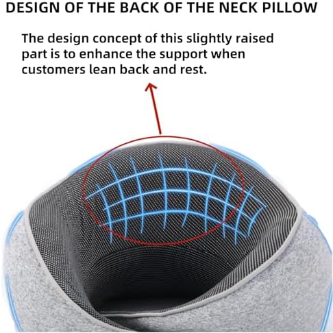 Neck Pillow for Traveling,Premium Memory Foam Travel Pillow, Removable Washable Neck Pillow Cover， Suitable for Airplanes,Offices and Cars - Image 5