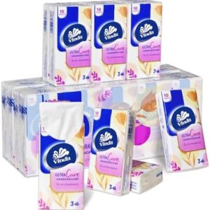 3-Ply Ultra Care Pocket Tissues, Travel Size (30 Packs of 10 Tissues)