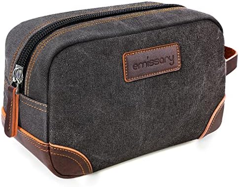 emissary Toiletry Bag for Men, Canvas Travel Toiletry Bag Men's Dopp Kit, Water-resistant Bathroom Bag Mens Shaving Kit, Travel Kit Small Bags, Shaving Bag, Toiletry Bags - Image 9
