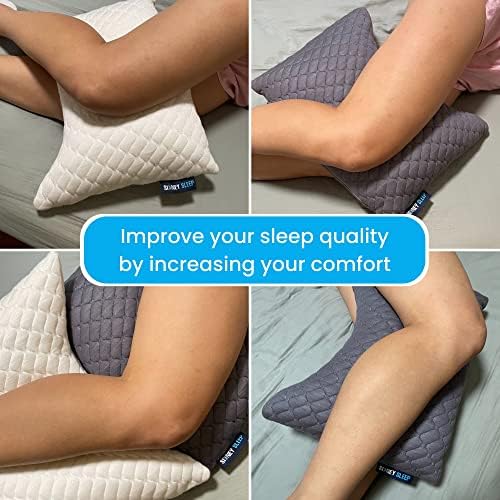 Sidney Sleep Mini Travel Size Neck Pillow - Knee, Back Lumbar and Support - Small Curved Pillow - 14 x 19 Inches - Adjustable Loft - Washable - Drawstring Backpack Included (Mini - Grey) - Image 4