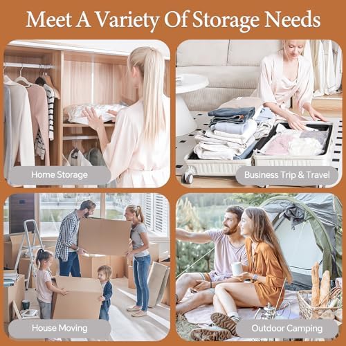 Vacuum Seal Bags for Clothing, 16 Pack Vacuum Storage Bags with Rechargeable Cordless Air Pump(4J+4L+4M+4S), Space Saver Bags for Clothes Blanket Duvets Pillows Comforters Travel - Image 8