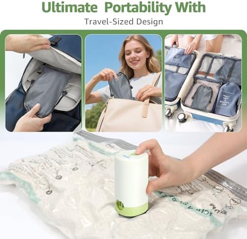 Vacuum Bags for Travel with Rechargeable air Pump, 3 Sizes Vacuum Seal Bags for Clothing, Space-Saving Compression Storage Bags for Travel & Closet Organization (9) - Image 6