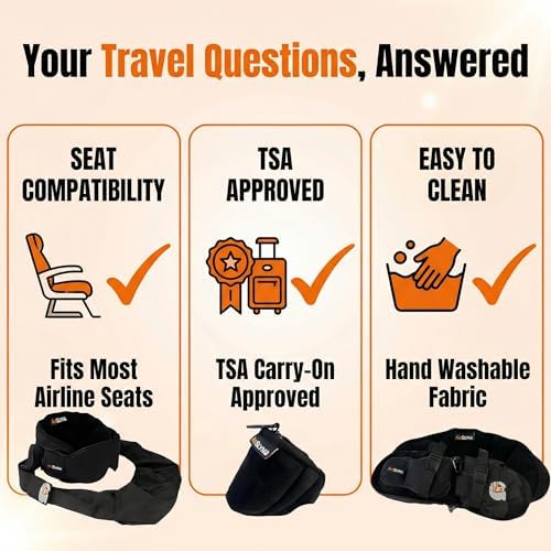 3-in-1 Airplane Sleep Support System - Integrated Plane Sleeping Accessories with Memory Foam Long Haul Flight Pillow, Adjustable Travel Eye Mask, and Blanket-Like Body Sling - Fits in Carry On - Image 6