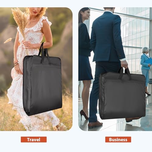 Univivi 60 '' Foldable Extra Long Dress Garment Bag, Premium Breathable & Tear-resistant Hanging Dress Cover for Travel and Closet Storage with Mesh Shoe Pocket and 2 Carry Handles - Image 4