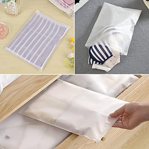 Clothes Packaging Bags for Shipping, 100 Count 10x13 inch Frosted Zipper Plastic Bags for Clothing, Clear Apparel Bag for T-Shirt, Shirt, Document, 3 Mil, with Vent Holes - Image 8