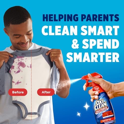 OxiClean Max Force Laundry Stain Remover Spray, Newborn & Baby Essentials, Travel & On-The-Go Stain Treater, 2 fl oz, 2PK - Image 8
