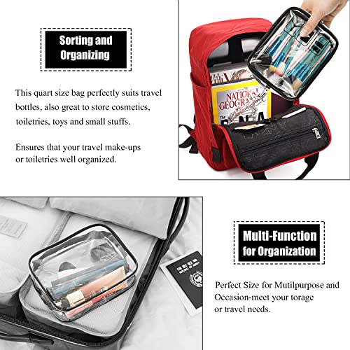 MODENGKONGJIAN TSA Approved Toiletry Bag, 3 Pcs Clear Toiletries Bags Quart Size Travel Makeup Cosmetic Bag for Women Men, Carry on Airport Airline Compliant Bag (Black) - Image 5
