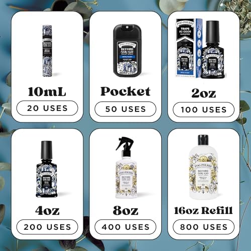 Poo-Pourri Before-You-Go Pocket Toilet Spray, Travel Essentials, Royal Flush, 1 Fl Oz, Up to 50 Uses, On-The-Go Bathroom Odor Deodorizer with Essential Oils, TSA Approved Size, Eucalyptus & Spearmint - Image 10