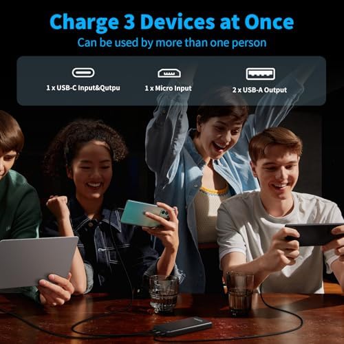 2 Pack Portable Charger, Slimmer 10000mAh Power Bank, USB C in&Out Fast Charging Battery Pack, Portable Power Bank for iPhone 16 15 14 13 12 Tablet Samsung S23 S22 Pixel and Heated Vest (Black) - Image 4