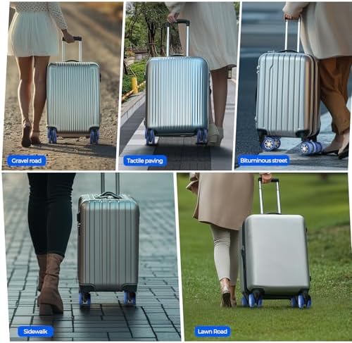 8 Pcs Upgrade Luggage Wheel Covers, Carry On Luggage Suitcases,Wear-Resistant, Anti-Noise, Silicone Wheel Protective Covers for 2-2.4" Spinner Wheel,Essential Travel Accessories (Blue) - Image 6