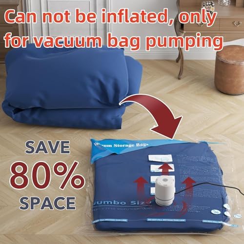 GONGSHI Vacuum Storage Bags, Space Saver Seal Bags For Clothing, Blankets, Comforters, Pillows, Clothes Storage,Travel Luggage,24 Combo-EPUMP - Image 8