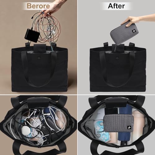 SIMTOP Small Tech Accessory Pouch Cable Organizer Bag, Compact Electronics Travel Case for Charger, Cords, Mouse & Power Bank, Water-Resistant Portable Gadget Storage for Backpack & Daily Commute - Image 6