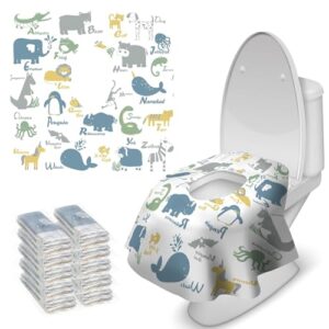 Blissful Diary 20 Pcs Toilet Seat Covers Disposable for Toddlers & Adults, Extra Large Waterproof, Portable Package for Travel, Kids Potty Training