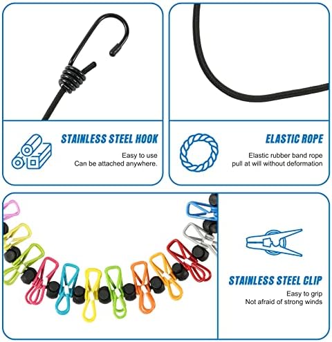 Retractable Portable Clothesline for Travel,Clothing line with 12 Clothes Clips, for Indoor Laundry Drying line,Outdoor Camping Accessories - Image 2