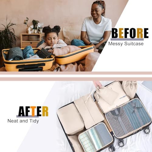 Packing Cubes for Travel - 8 Set Luggage Organizer Bags for Family, Mesh Breathable Travel Packing Cubes for Suitcases Durable Travel Essentials Bags Set - Image 7