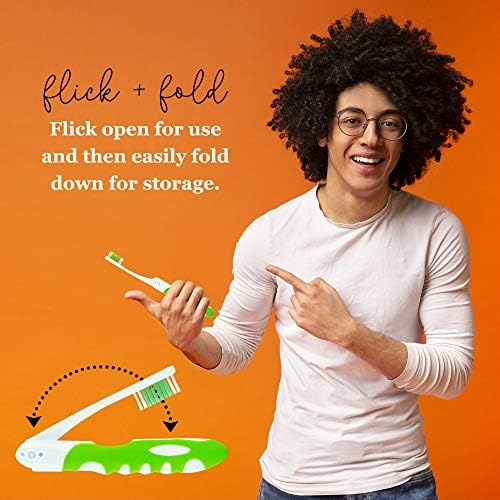Lingito Travel Folding Toothbrush, Camping Toothbrush Bulk, Medium Bristle (6 Pack Medium-Multicolor) - Image 5