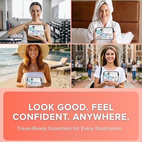 Trektote 12-Piece Women’s Travel Hygiene Kit with Toiletries & Grooming Essentials, TSA-Compliant, Clear Cosmetic Bag, Available in Bulk - Image 6