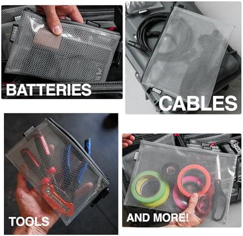 GOBAGS Air Production Multi‑Size Clear Zipper Pouch (4‑Pack) – Cable Organizer & Travel Gear Bag for Electronics, Camera Accessories, Tool Pouch & Small Tech Storage - Image 3