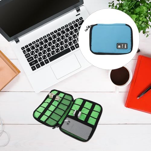 Homoyoyo Travel Cable Organizer Bag for Electronics Accessories, Portable Tech Organizer Case Multiple Compartments, Blue Digital Storage Pouch for Charging Cables, Power Banks, - Image 8