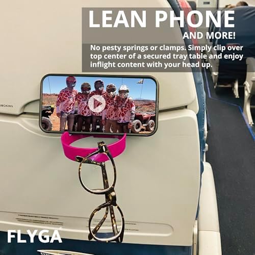 FLYGA Airplane Cup/Phone Holder Travel Accessory (Pink) Must Have Airplane Travel Essential Accessory for Flying Travel Gift Ideas - Image 2