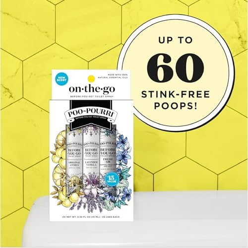 Poo-Pourri Before-You-Go Toilet Spray, Travel Essentials, .34 Fl Oz, In A Pinch Variety 3 Pack, Each Up to 20 Uses, On-The-Go Bathroom Odor Deodorizer with Essential Oils, TSA Approved Size, 3 Scents - Image 7