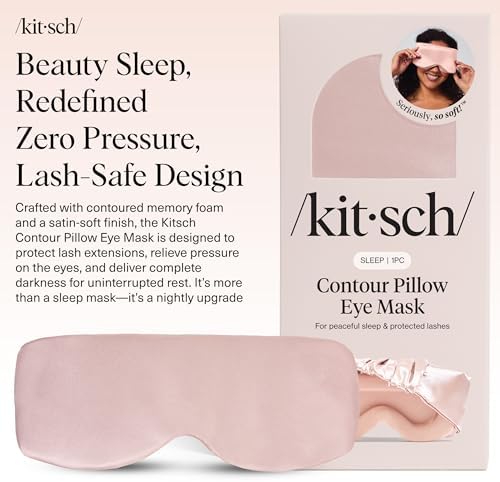 Kitsch Contour Pillow Eye Mask – Softer Than Silk Eye Masks for Sleep, Blindfold Sleep Masks for Women & Men, No Eye Pressure, Lightweight, Eye Care, Travel Essentials - Blush - Image 2