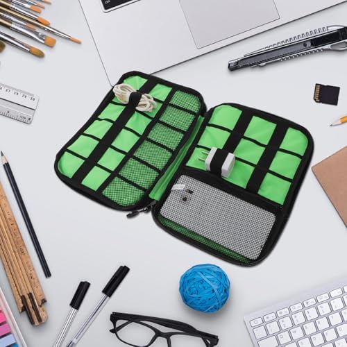 Homoyoyo Travel Cable Organizer Bag for Electronics Accessories, Portable Tech Organizer Case Multiple Compartments, Blue Digital Storage Pouch for Charging Cables, Power Banks, - Image 6