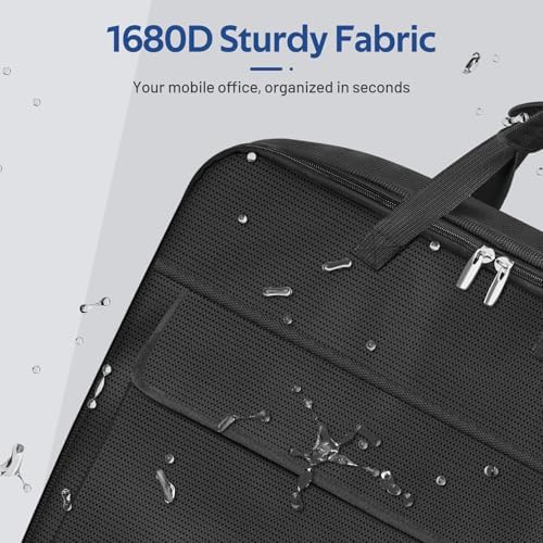 MISSLO Carry On Garment Bags for Travel with Shoe Compartment 42'' Suit Travel Bags for Men Heavy duty Fabric Luggage Hanging Bag for Clothes Suit Carrier with Shoulder Strap for Business Trips, Black - Image 5