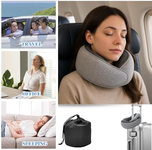 Neck Pillow for Traveling,Premium Memory Foam Travel Pillow, Removable Washable Neck Pillow Cover， Suitable for Airplanes,Offices and Cars - Image 6