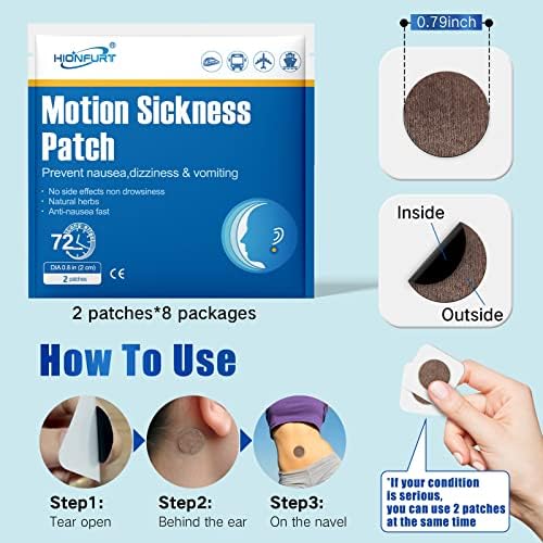 16ct Motion Sickness Patches – Sea Sickness Patches for Cruise, Car, Airplane, and Other Travel – Non-Drowsy, Effective, Lasts 72 Hours - Image 3