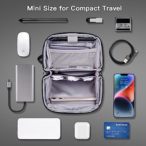 DDgro Mini Electronics Travel Organizer Pouch, Small Storage Case for Cable/Charger & Cords/Tech Essentials (Black-Mini) - Image 7