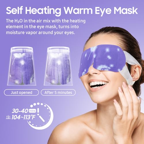Steam Eye Mask, 10 Packs Heated Eye Mask, Self Heating Disposable SPA Warm Compress for Eyes Sleep Mask, Travel Essentials & Relaxation Gifts, Valentine's Day Gifts (Lavender Scent) - Image 5