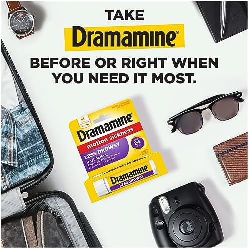 Dramamine Motion Sickness Less Drowsy, Travel Vial, Multicolor, 8 Count - Image 3
