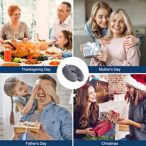 Travel Pillow 100% Pure Comfortable U Shape Memory Foam Pillows Neck and Head Support Portable Travel Neck Pillow Suitable for Planes Airplane for Traveling,Train,Self-Drivingng Car,(Grey) - Image 7