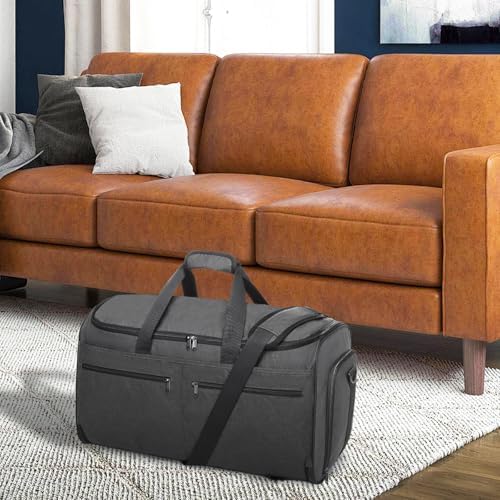 Garment Duffle Bags for Travel, Bukere Convertible Carry on Garment Duffel Bag for Men Women, Shoe Compartment, 2 in 1 Hanging Dress Suitcase Suit Travel Bags, Midnight Grey - Image 2