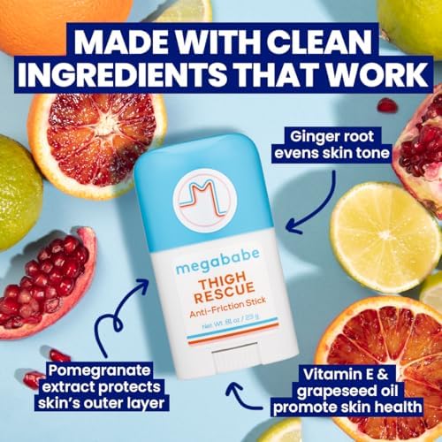 Megababe Thigh Rescue Anti-Chafe Stick Mini | Travel size, great for on-the-go | Prevents skin chafe & irritation | Thighs, arms, bra-lines & more - Image 3