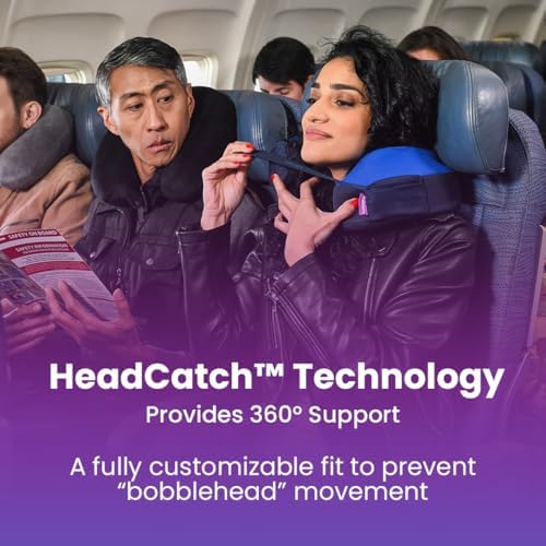 Cabeau Travel Neck Pillows for Airplanes – The Neck’s Evolution, TNE S3 – Supportive Memory Foam Design for Long Haul Flights – Attachable Seat Straps and 360° Support (Berlin Grey) - Image 2