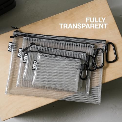 GOBAGS Air Production Multi‑Size Clear Zipper Pouch (4‑Pack) – Cable Organizer & Travel Gear Bag for Electronics, Camera Accessories, Tool Pouch & Small Tech Storage - Image 8